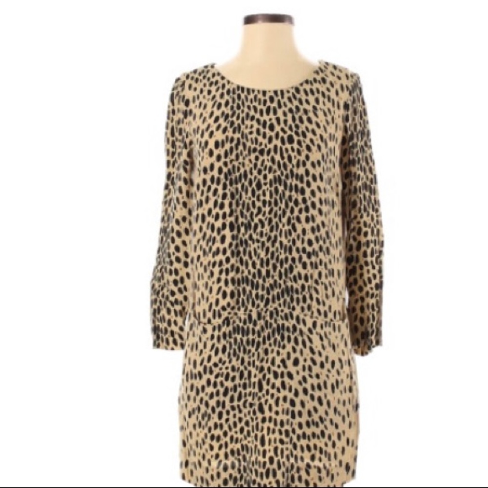 * (NWT) J Crew Factory Cheetah Print Shift Dress with Pockets 
Size 0
